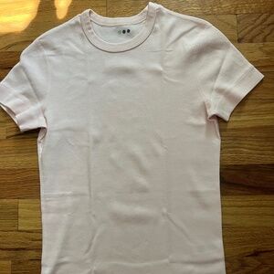Three Dots pink s/s 100% cotton tee shirt women’s size small, USA!